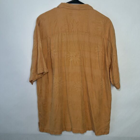 Tommy Bahama Short Sleeve Button Up Silk Hawaiian Shirt Mens Size Large Orange - Picture 2 of 10